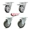 Service Caster 4 Inch Gray Polyurethane Wheel Swivel Top Plate Caster Total Lock Brakes, 2PK SCC-TTL20S414-PPUB-2-S-2 - alternate 6
